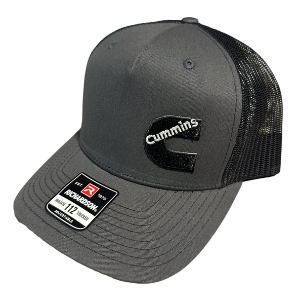 Cummins 112 FP Trucker Hat Charcoal/Black C logo