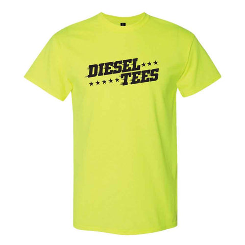 Diesel Tees Star Logo Safety Green T Shirt