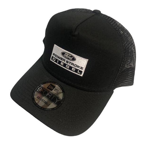 Power Stroke 9 Forty Center Black Hat Whiter Logo