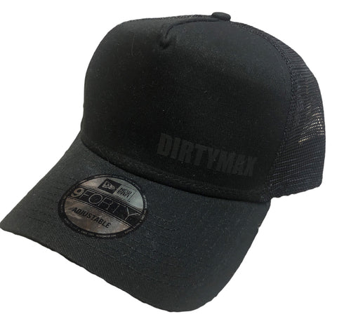 Dirtymax 9 Forty Trucker Hat Black with Black Logo