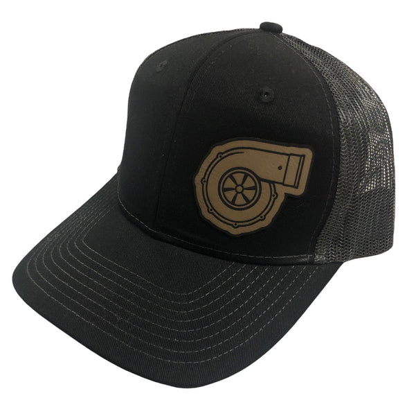 Turbocharger Leather Patch Snapback Trucker Hat 112